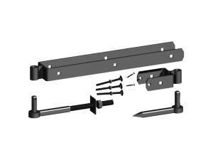 Black Galvanised 600mm heavy field gate hinge set for 3" gates