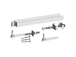 Galv 300mm (12") adjustable bottom hinge set suitable for 3" thick Gates
