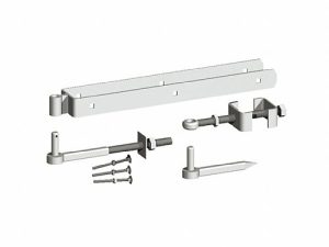 GALV 450mm (18") Adjustable bottom hinge set suitable for 3" thick Gates
