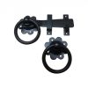 Heavy 8" (200mm) Plain Handle Ring Latch in Black