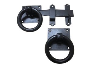 Lulworth Handle 8" Ring Latch Black by heatnhand
