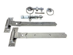 Single Gate Stainless Steel 36" (900mm) Cranked Hinge Kit by GateFix