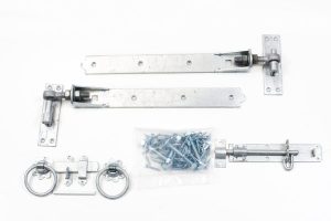 Single Gate 36" (900mm) Galvanised Adjustable Hook and Band Hinge Kit including all fixings