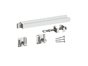 Galv 300mm (12") adjustable bottom hinge set on plates suitable for 3" thick gates