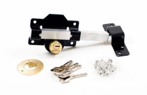 Pack of 2 x KEYED ALIKE Double Locking Long Throw Gate Lock for 2" (50mm) Gates with Marine Grade Stainless Steel Bolt