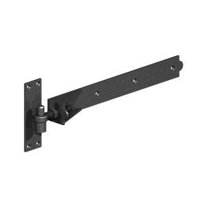 Black Galvanised 600mm (24") Adjustable Hook and Band hinges PER PAIR