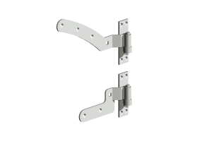 Galvanised Curved rail gate hinges right hand PER PAIR complete with fixings